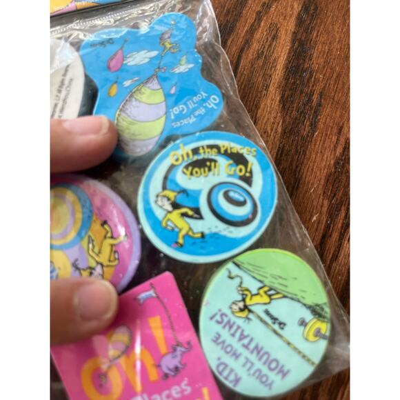 Dr Seuss Giant Erasers 6ct. Oh the Places You’ll Go Lorax Pink Blue School - Picture 5 of 9